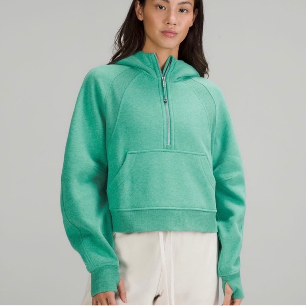 LULULEMON Scuba Oversized Half-Zip Hoodie: Heathered Maldives Green